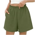 thumbnail image 3 of Sentmoon Womens Athletic Shorts High Waist Beach Shorts Stretchy Solid Color Regular Fit Cute Shorts with Pockets Delightful for Work and Smart Casual Beach Essentials for Family S-2XL, 3 of 8