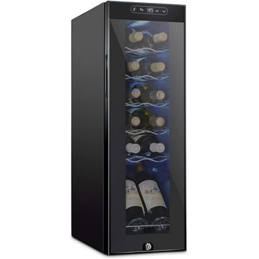 Schmecke 12 Bottle Compressor Wine Cooler Refrigerator - Black