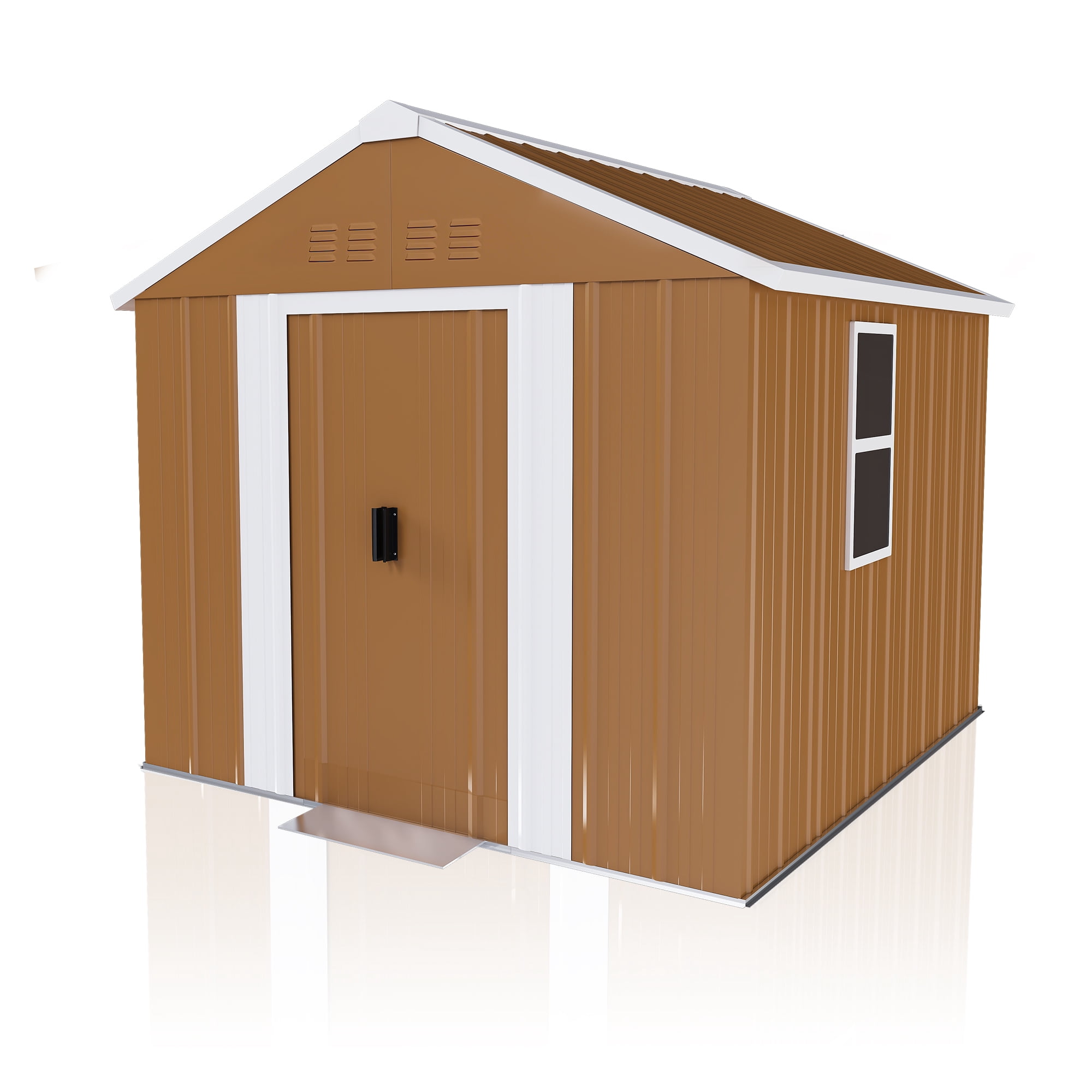 Montary 4x6FT Metal Garden Shed - Secure Lockable Door, Windows, Ventilated Outdoor Storage for Backyard, Patio, Lawn & Yard Tools