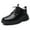 Black, variant on Men's Leather Shoes - High Top Thermal Lined Leather Winter Boots for Comfortable Outdoor Walking and Daily Casual Wear
