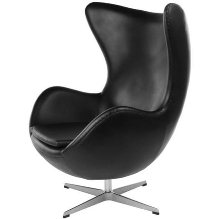 Mid-Century Modern Design Replica Egg Chair - Black With Black (Best Eames Chair Replica)