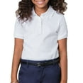thumbnail image 2 of French Toast Girls School Uniform Short Sleeve Picot Collar Interlock Polo Shirt, 2 of 2