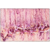 Karina Pink Contemporary Artistic Color Splash 1'8" x 2'6" Non-Skid Accent Rug