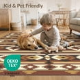 thumbnail image 4 of ODIKA Entryway Boho Southwestern Stripe Geometric Border Distressed Low Profile Flatwoven for Great Room, Indoor Open Concept, Large Living, 4 of 7