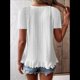 thumbnail image 5 of Blusas de Verano con Ojales para Mujer 2025, Blusas Asimétricas de Moda para Verano, Blusas de Color Liso para Salir, Blancas, Talla M, 5 of 9