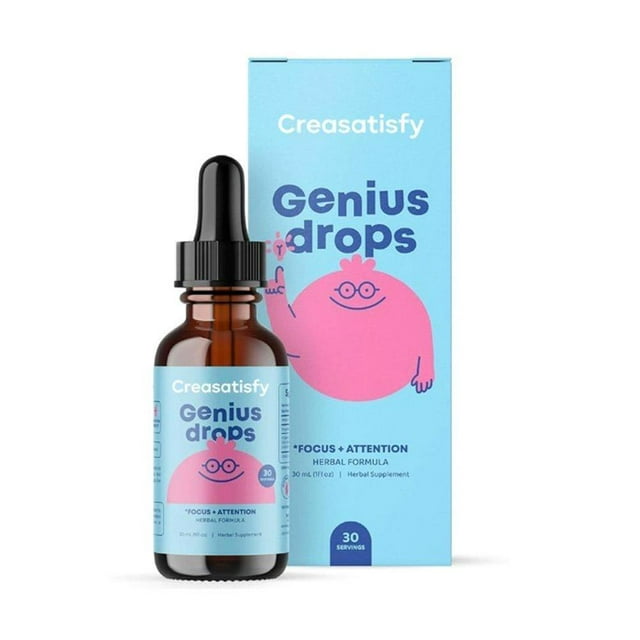 Gotas Genius para Niños | Suplemento para la Concentración Clínicamente Probado | Concentración Líquida Herbal Mejorada