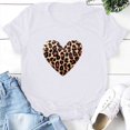 thumbnail image 4 of WREESH Graphic T-Shirts for Women Valentine's Day Heart Leopard Printed Tees for 2025 Summer Casual White, 4 of 5