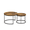 Dark Brown+Gold, variant on Peispie Nesting Coffee Table Set of 2, 27.6" Round Coffee Table with Sturdy Metal Frame, Industrial Wood Finish Side Table & End Table for Living Room, Bedroom, Brown