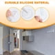 thumbnail image 3 of Protector de pared para puerta Uxcell, topes de puerta de goma autoadhesivos en forma de diamante, protectores redondos para pomos de puerta, cojín de pared 1.57", 3 of 7