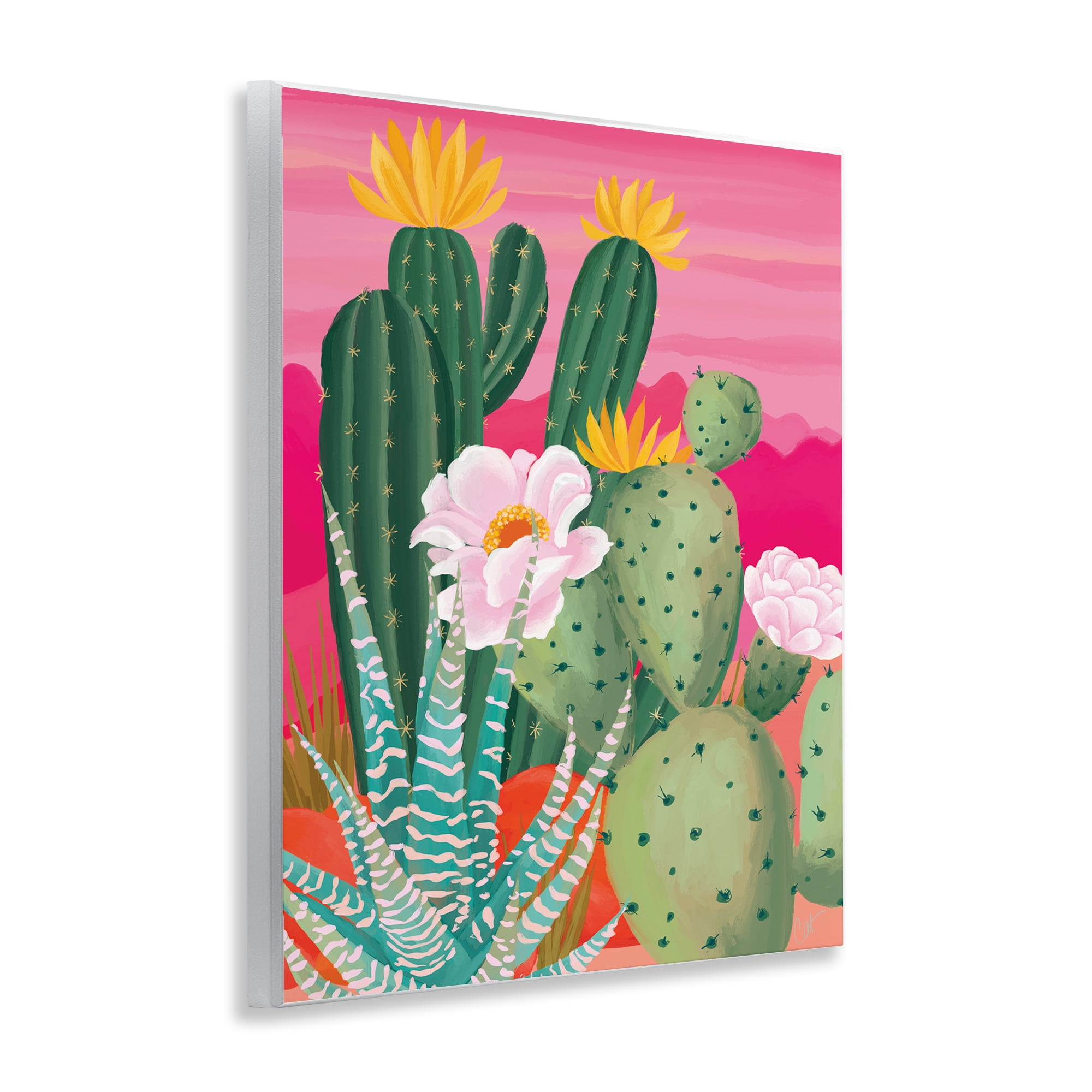 Stupell Industries Sunset Cactus Plants Wall Plaque Art, design by Cat Thurman Designs