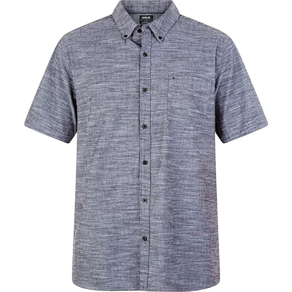 Hurley Men's Short Sleeve Woven Shirt (Gray, 2XL)