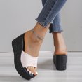 thumbnail image 6 of zttd fashion summer women sandals wedge heel thick sole fish mouth solid color multicolor casual slipper women's slipper a, 6 of 7