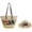 Blue, variant on 2-Piece Woven Tote and Straw Hat Set for Women Summer Beach