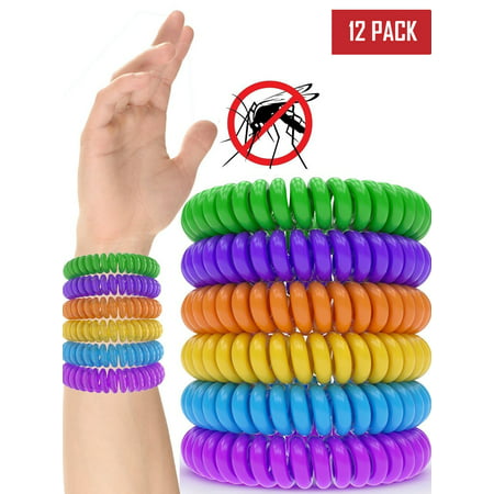 12 Pack Mosquito Repellent Bracelet Band [320Hrs] of Premium Pest Control (Best Mosquito Repellent Device For Camping)