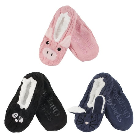 

BambooMN Adult Super Soft Warm Cozy Animal Slippers Assortment D Large 3 Pairs