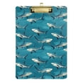 thumbnail image 6 of ALAZA Plastic Clipboard A4 Letter Size Decorative Clipboards for Students Women Men 9" x 12.5" Vintage Cartoon Sharks, 6 of 6