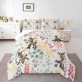 thumbnail image 2 of Kawaii Donkey Bedding Set King Size,Farmhouse Donkey Flower Comforter Set,Cute Watercolor Floral Quilt Bed Set Rustic Farm Animal Down Comforter with 2 Pillowcases, 2 of 7