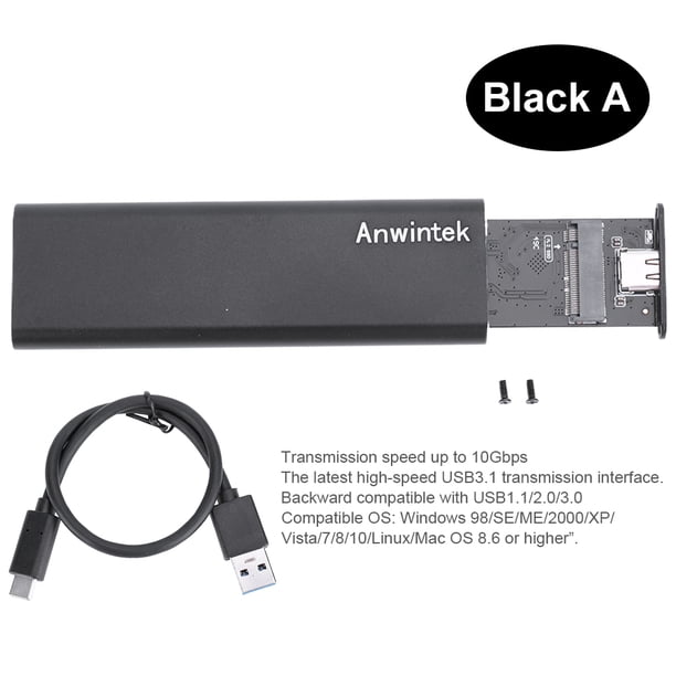 Caja SSD M2 SATA NGFF A USB3.1 Aleación Aluminio para 2230 2242 2260 2280