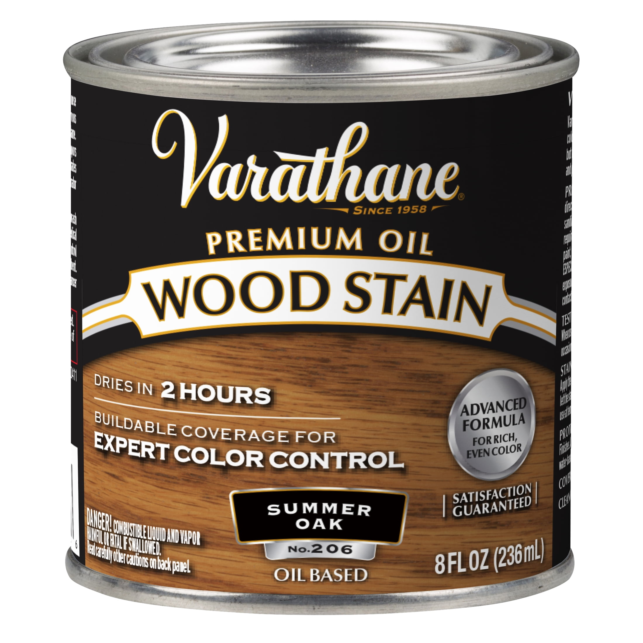 4 Pack, Summer Oak, Varathane Premium Oil-Based Interior Wood Stain-211756, Half Pint