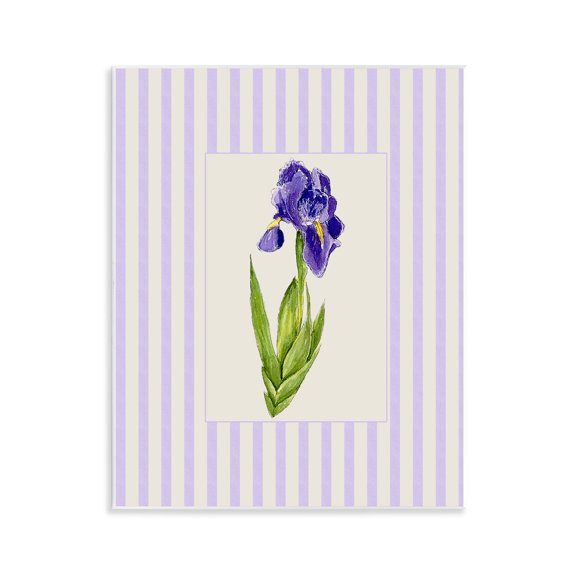 Stupell Industries French Country Purple Stripe Iris Wall Plaque Art, 11 x 14, by Lisa Wehmeyer