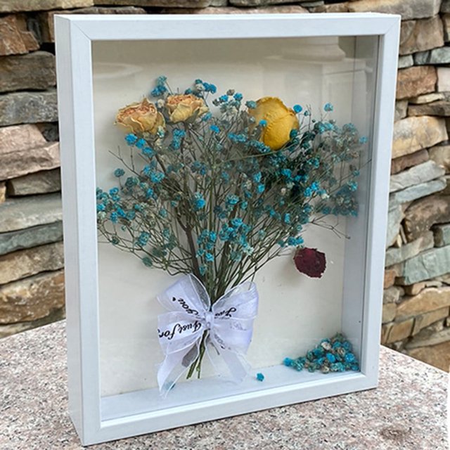 Marco de fotos de arcilla natural hecho a mano, diseño de flores secas huecas en 3D, marco de fotos rústico y elegante para decoración del hogar, marco único para fotos y recuerdos especiales