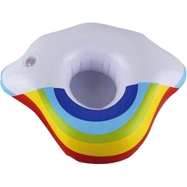 Portavasos inflable con forma de nube y arcoíris, posavasos flotante de dibujos animados para uso en piscina y playa, 4 Uds.