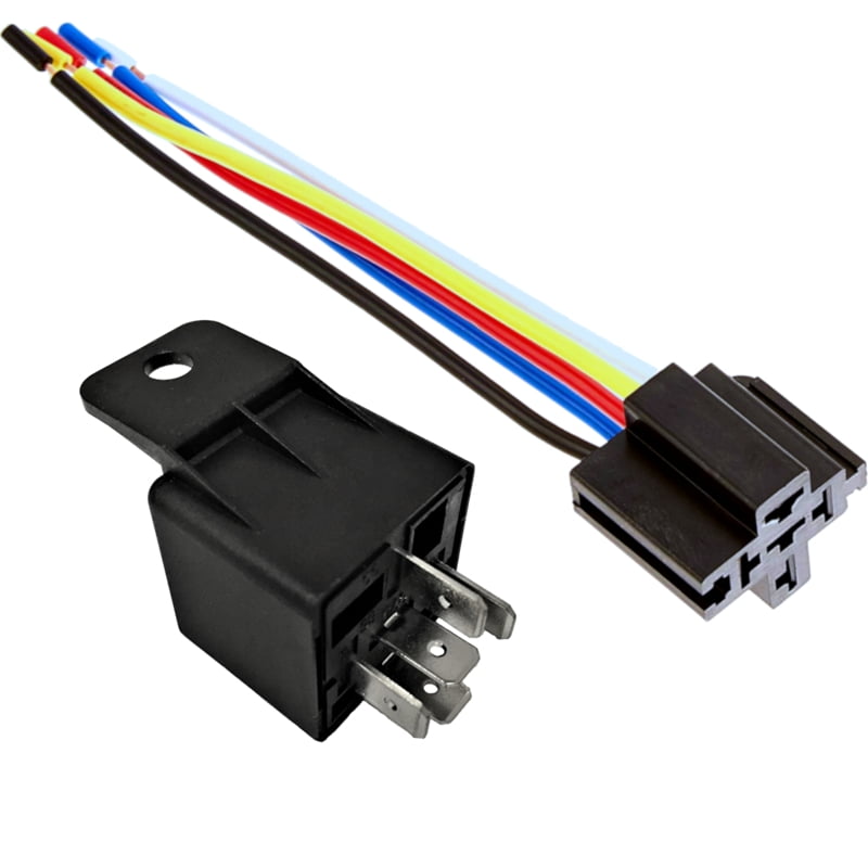 NEW 12 VOLT 5 WIRE SPDT BOSCH/TYCO TYPE STYLE CAR AUTO RELAY SOCKET HARNESS