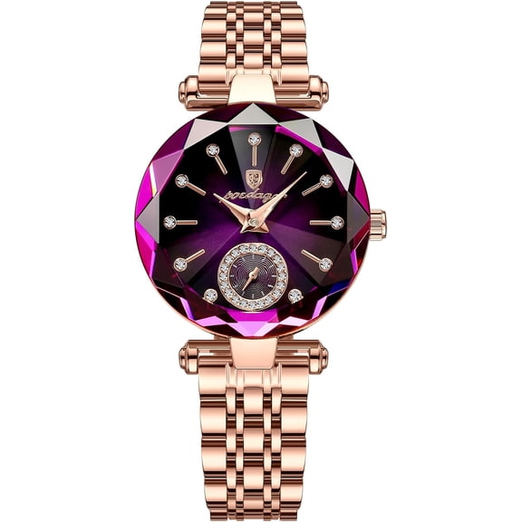 Top Brand Luxury Women's Watch Diamond Dial Elegant Watch for Women Leather Quartz Fashion Ladies Wristwatch Waterproof Analog Display Stainless Steel