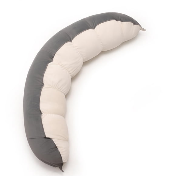 Almohada corporal Ailuteie Peallow Long Round para adultos de color blanco grisáceo