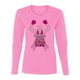 thumbnail image 2 of Wild Bobby Tough Guys Wear Pink Boxer Breast Cancer Awareness Women Graphic Long Sleeve Tee, Light Pink, Small, 2 of 6