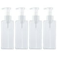 thumbnail image 1 of 4pcs 650ml Botella de loción tetragonal de gran capacidad Botella de emulsión Champú de lavado Ducha Gel Bomba Botella Botella de viaje portátil para uso en el hotel (Transparente), 1 of 5
