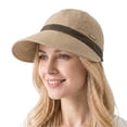 thumbnail image 5 of LXJHUAN Visor Hats for Women Adjustable Ponytail Friendly Baseball Cap Foldable Packable Wide Brim Sunscreen Trucker Hat Women's Summer Breathable Sun Hat Brown, 5 of 5