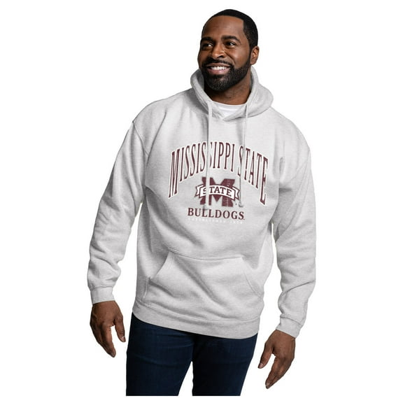 Men's-League Collegiate Wear  Heather Gray Mississippi State Bulldogs Essentials 2.0 Fleece Pullover Hoodie