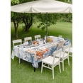 thumbnail image 4 of Outdoor Tablecloth with Umbrella Hole for Patio/Picnic/Party/Camping, Octopus Coastal Waterproof Table Cloth Rectangle Table Cover Washable, Summer Beach Coral Starfish Grey Wooden (54"x 80"), 4 of 8