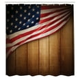 thumbnail image 3 of Ambesonne Rustic Shower Curtain, Retro Wooden Country, 69"Wx70"L, Blue Red, 3 of 5