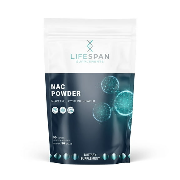 NAC Powder (N-Acetyl L-Cysteine) 90g – Antioxidant Support for Detox, Immune Health & Cellular Wellness – 90 Servings – Lifespan Supplements