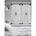 thumbnail image 3 of Farmhouse Wood Grain Bathroom Window Curtain, Vintage Country Barn Gate Grey Light Filtering Coffee Kitchen Curtains, Bedroom Living Room Curtains 2 Panel 84"x63", 3 of 6