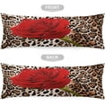 thumbnail image 5 of Leopard Body Pillow Cover Red Rose Mix Wild Animal Leopard Print Pattern Romantic Cushion Long Pillowcase with Zipper Decorative Soft Large Bedding Pillow Cases for Couch,Bedroom,Home Gifts 20"x54", 5 of 6