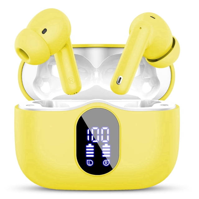 Audífonos Inalámbricos, Audífonos Bluetooth 5.4 Estéreo de Bajos, Audífonos con Micrófono con Cancelación de Ruido y Pantalla LED, 36H de Reproducción Audífonos Intrauditivos, Audífonos Deportivos Im