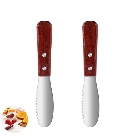 Durable Butter Spreader 2pack of Stainless Steel Butter Spreader Knife Cheese Spatulas with Serrated Edge for Sandwhich Jam Condimets