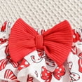 thumbnail image 6 of NOLDARES Baby Girl Summer Clothes Romper Set 3 Piece Outfits Jumpsuit Elastic Waist Shorts Headband Cotton Soft Ruffle(Red,0-3 M), 6 of 8