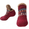 thumbnail image 2 of Yuelianxi Slipper Socks Soft Slipper Socks with Non Slip Thickening Winter Adult Bottom Glue Warm Socks Warm Fuzzy Socks for Indoor Home Wine, 2 of 4