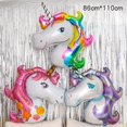 thumbnail image 2 of Globo de aluminio con forma de cabeza de caballo y unicornio de arcoíris de 108 cm con diseño de película de aluminio y diseño para fiestas de cumpleaños y bodas, 2 of 5