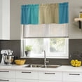 thumbnail image 4 of Teal Blue Khaki Ombre Curtain Valances for Windows, Kitchen Valance Window Treatments Panel 2 Pack, Modern Abstract Gradient Art Rod Pocket Short Curtains for Bathroom Bedroom 54 x 18 Inch, 4 of 8