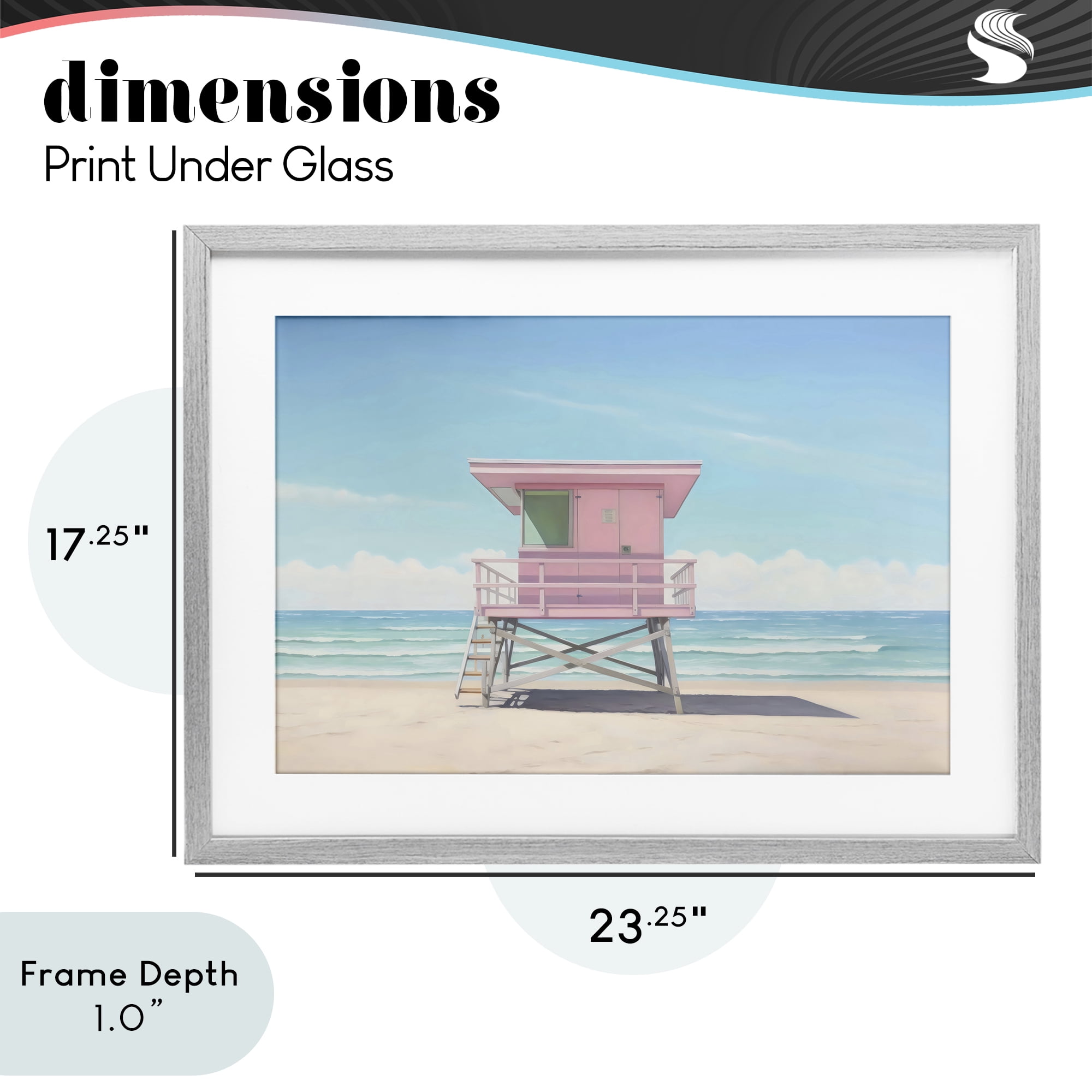 Stupell Industries Miami Beach Lifeguard Station Gray Framed Print Under Glass, design by Creative Studio