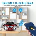 thumbnail image 4 of Caja de CD portátil MEGATEK CB-M25BT Bluetooth - Rojo cereza, 4 of 9