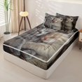thumbnail image 2 of jejeloiu Kawaii Kitten Zipper Twin Comforter Sets with Fitted Sheet and 2 Pillowcases Kids,Cute Pet Animal Zipper Bedding Set,Reversible,4 Pieces, 2 of 7