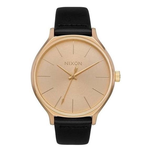 Reloj Nixon Unisex Negro Porter Leather A10581031 dorado