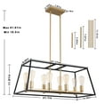 thumbnail image 5 of US HOME GOODS 8-Light Farmhouse Chandelier for Kitchen Island, Black-Gold Flush Mount Ceiling Light Fixture for Living&Dining Room Foyer Entryway, Metal Pendant Lighting for Bedroom Hallway, 5 of 5
