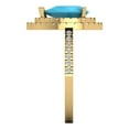 thumbnail image 3 of Halo Engagement Ring for Women - 2.48ct Simulated Turquoise in 14K Yellow Gold Promise Ring, 3 of 6